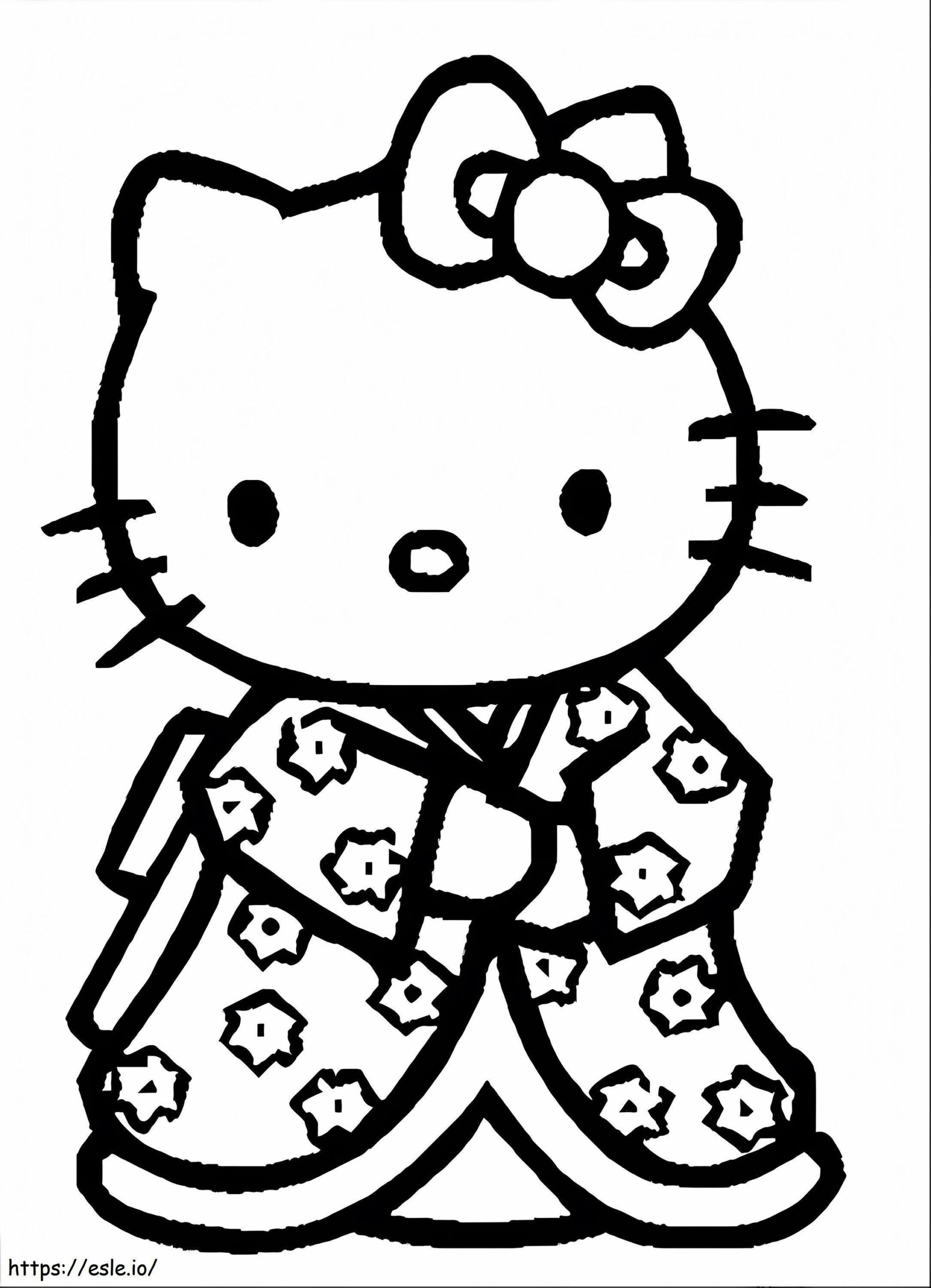 Printable Hello Kitty Coloring Page