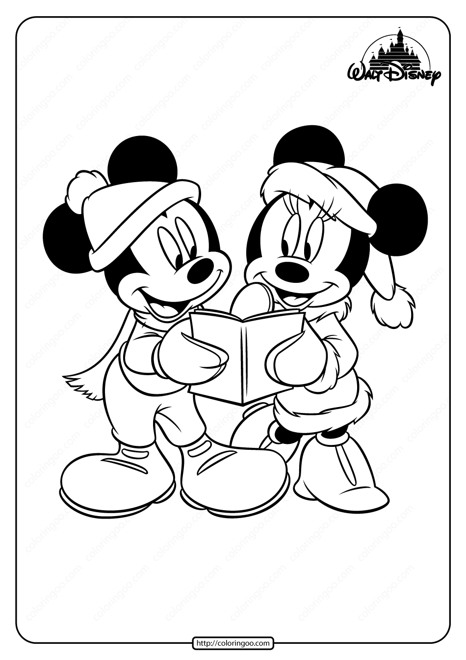 Printable Mickey And Minnie Mouse Coloring Pages