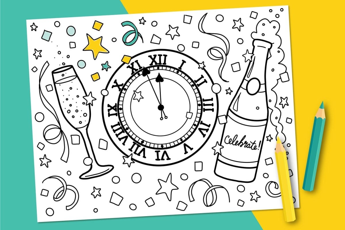 Printable New Years Coloring Pages
