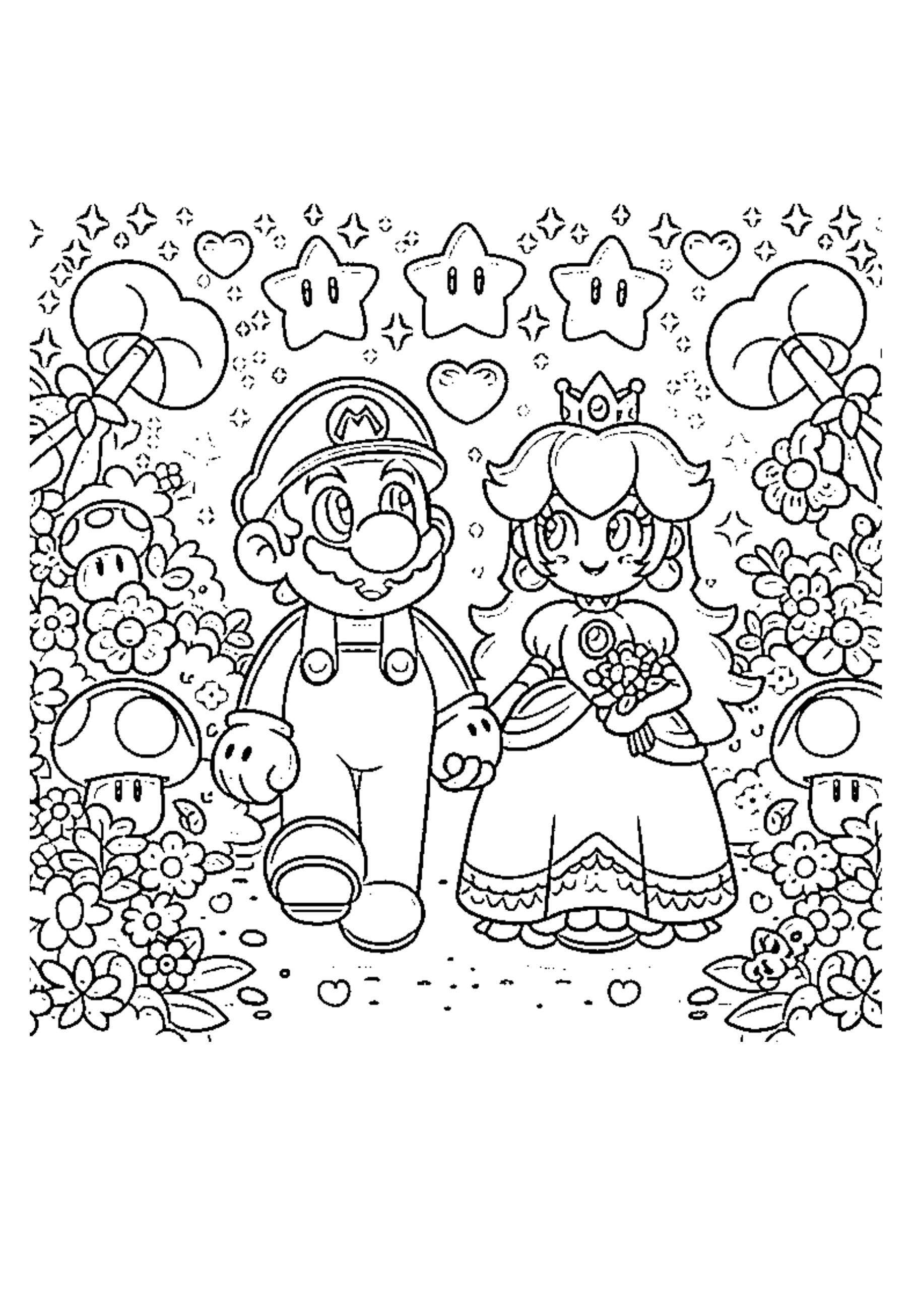 Printable Princess Peach Coloring Pages
