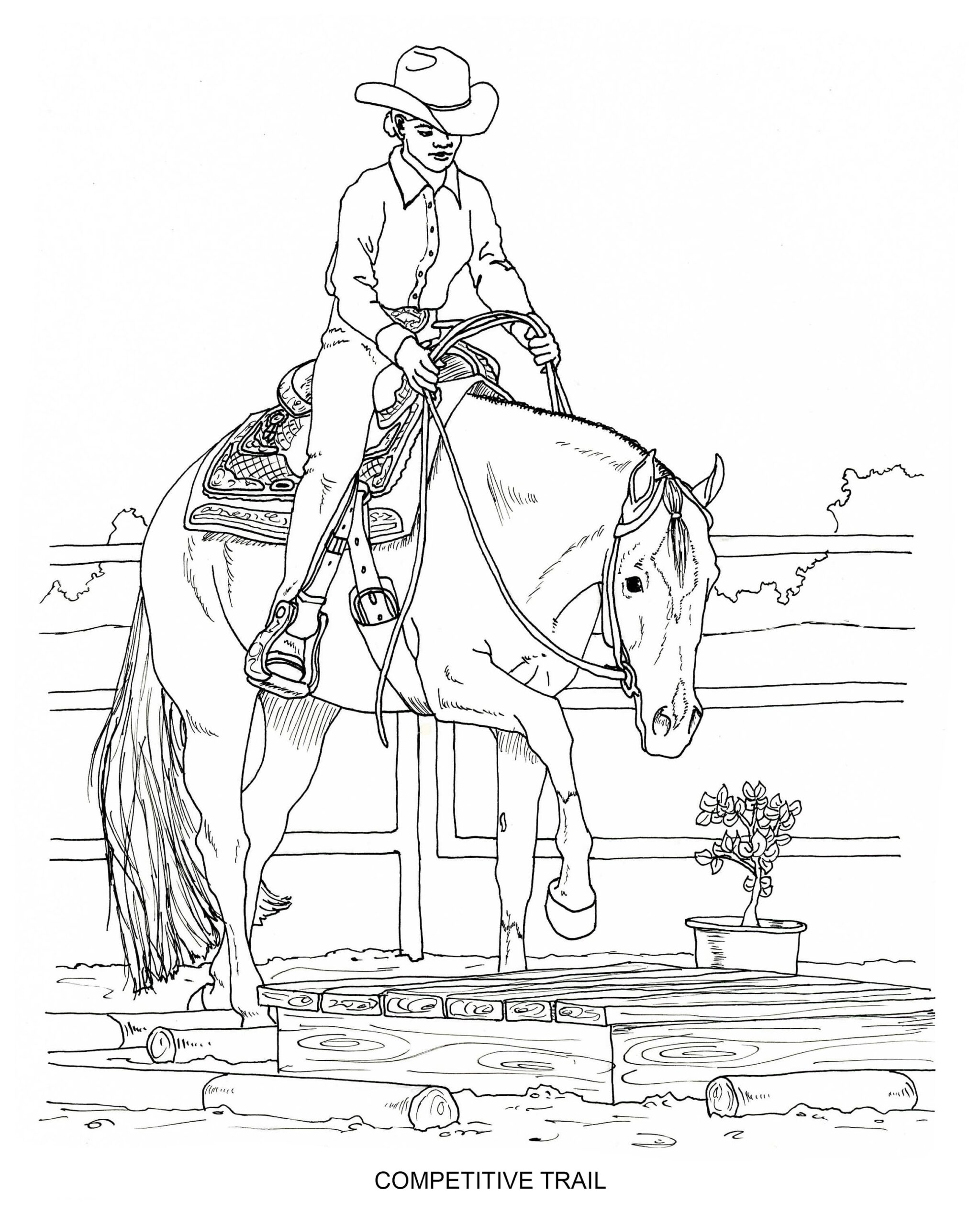 PRINTABLE Set Of 10 Western Riding Coloring Pages Digital Download