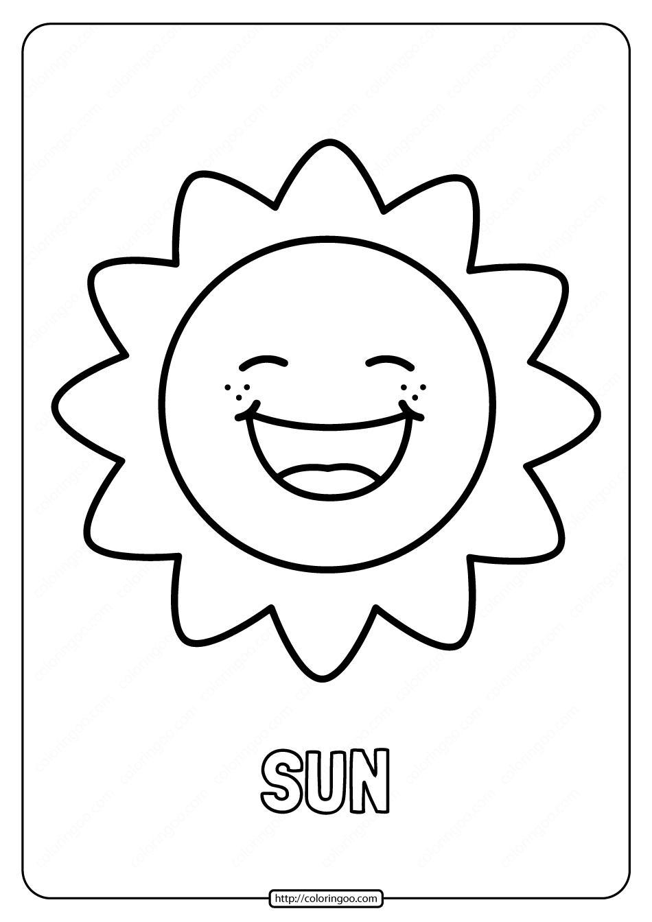 Printable Sun Coloring Pages
