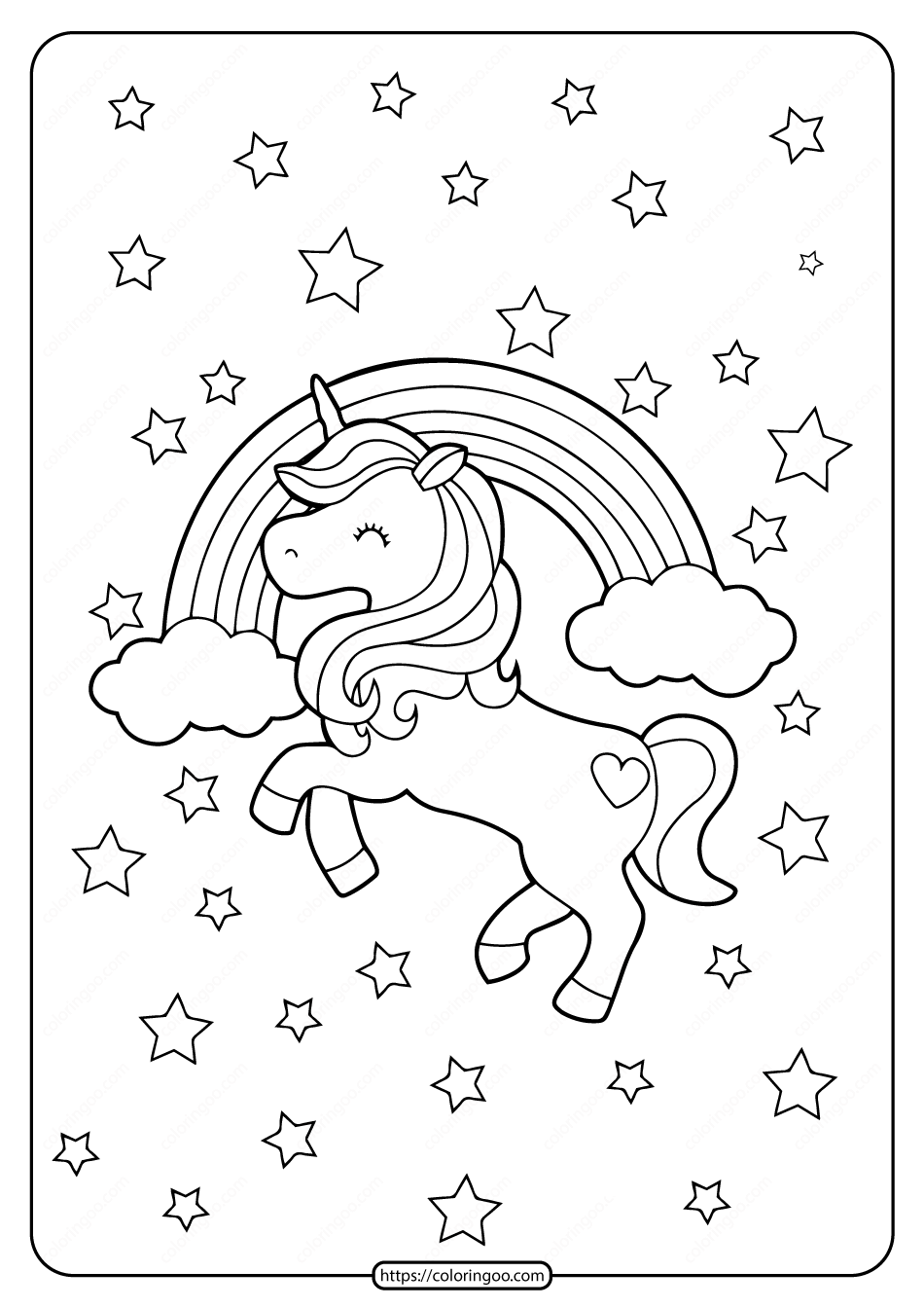 Rainbow Coloring Page Printable