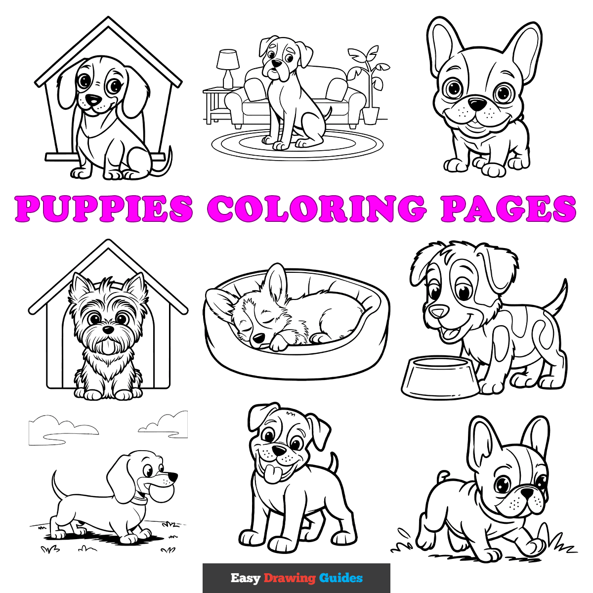 Free Coloring Pages Puppies