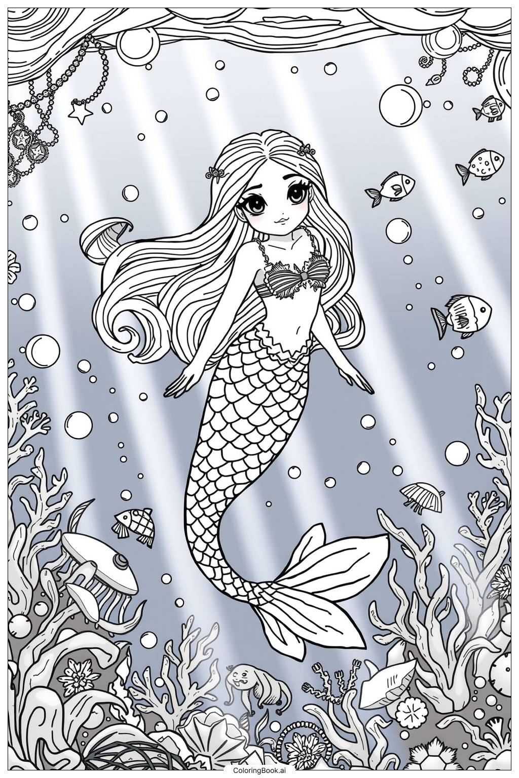 Mermaid Coloring Pages Free Printable