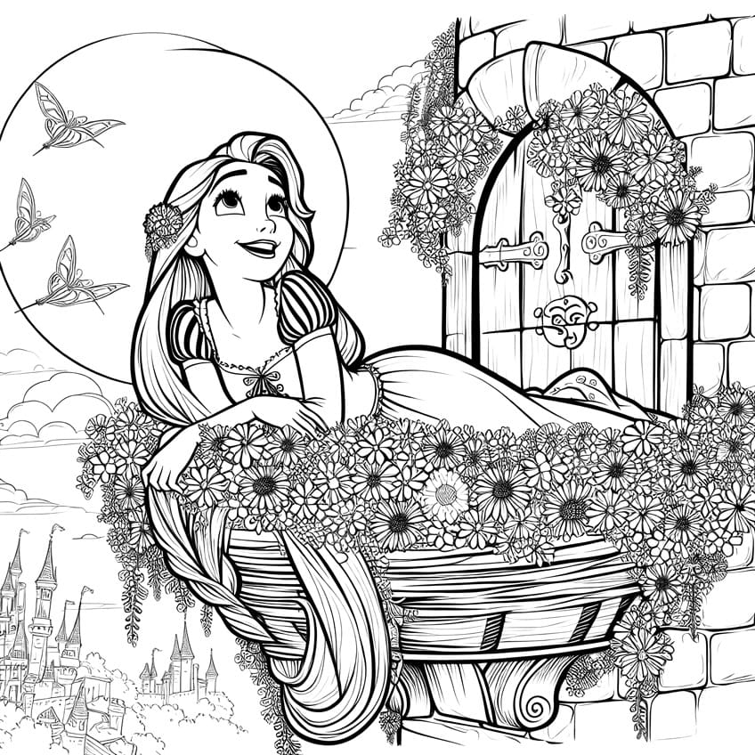 Rapunzel Tangled Coloring Pages 37 Free Sheets