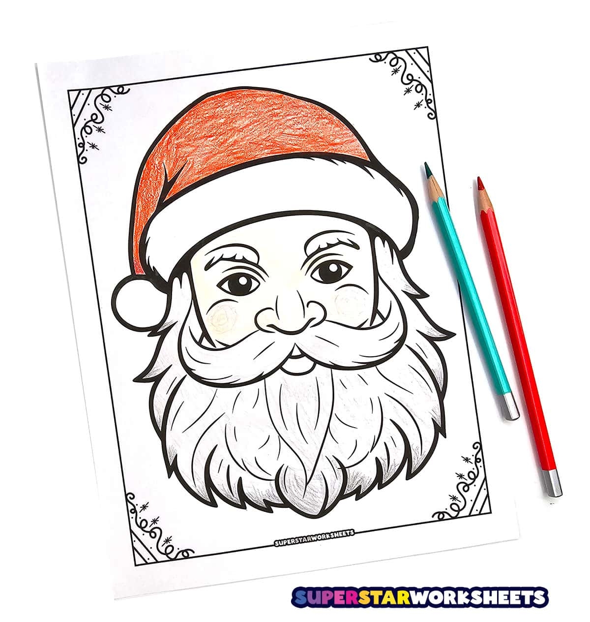 Santa Coloring Pages Superstar Worksheets