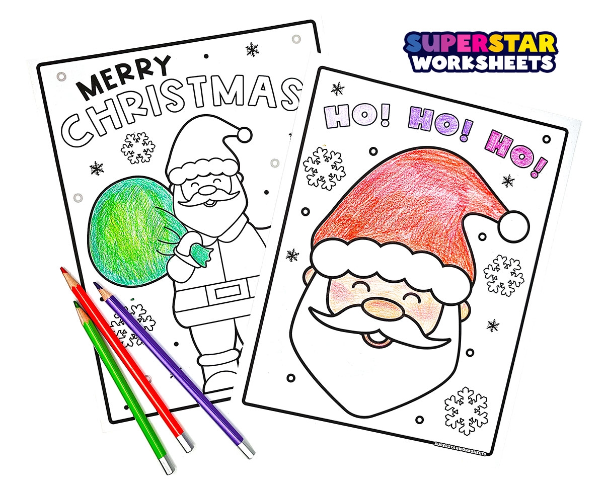 Santa Coloring Pages Superstar Worksheets