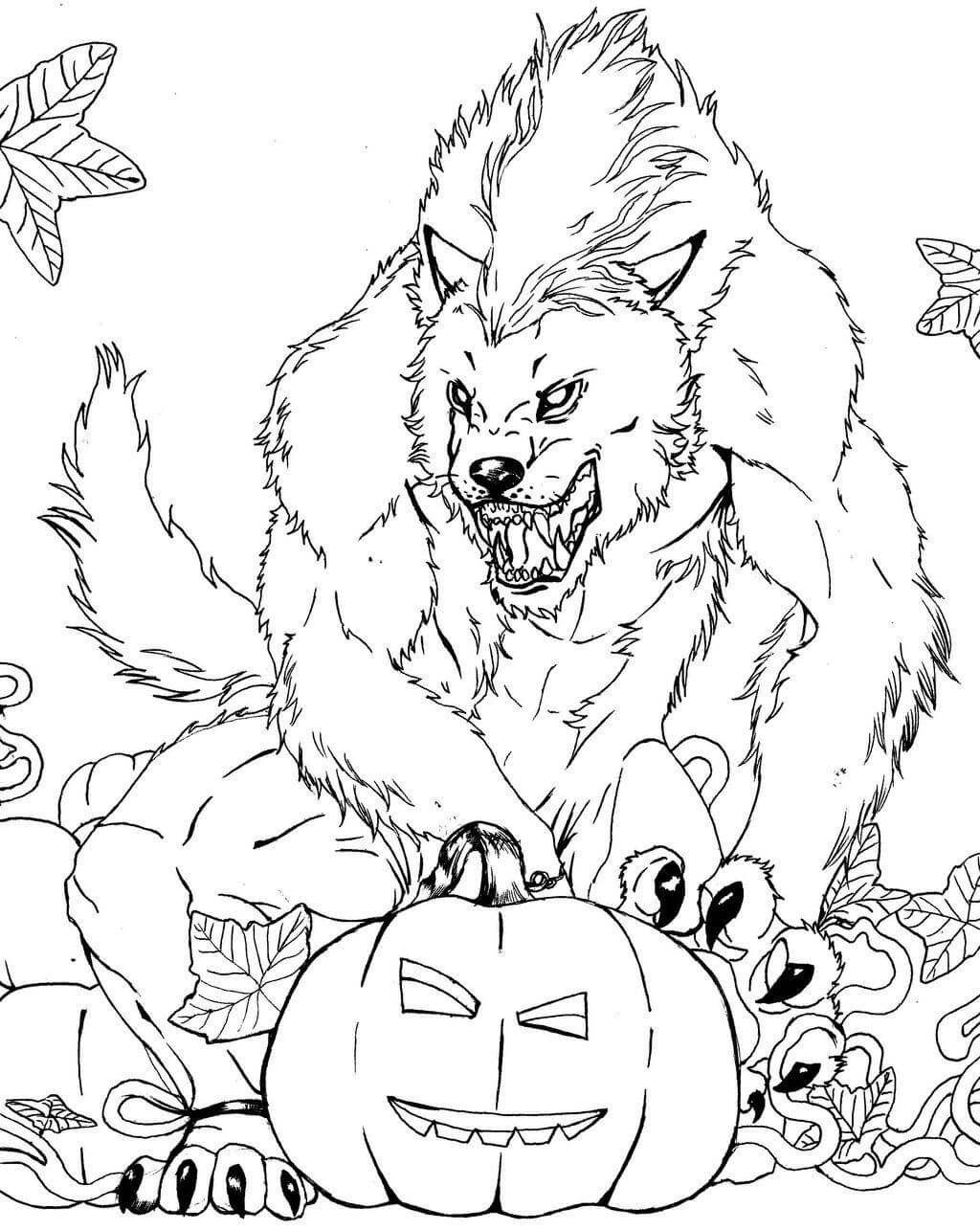 Scary Werewolf Coloring Page Download Print Or Color Online For Free