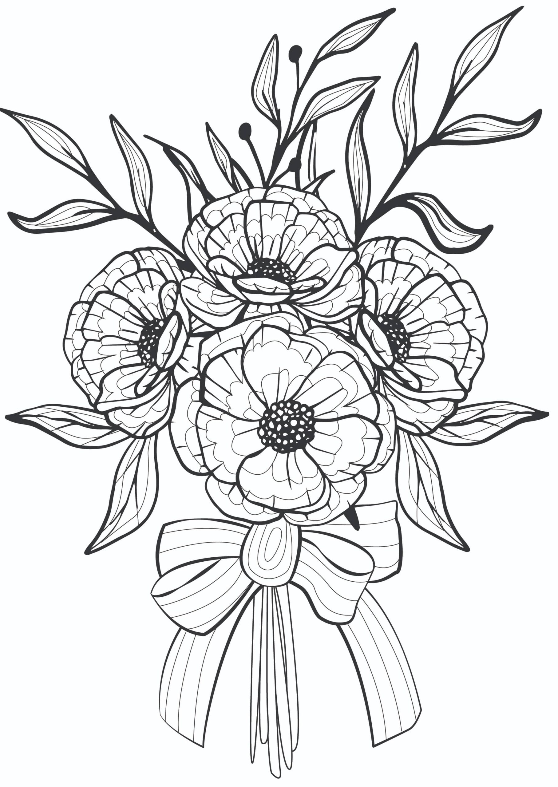 Free Adult Coloring Pages Of Flowers
