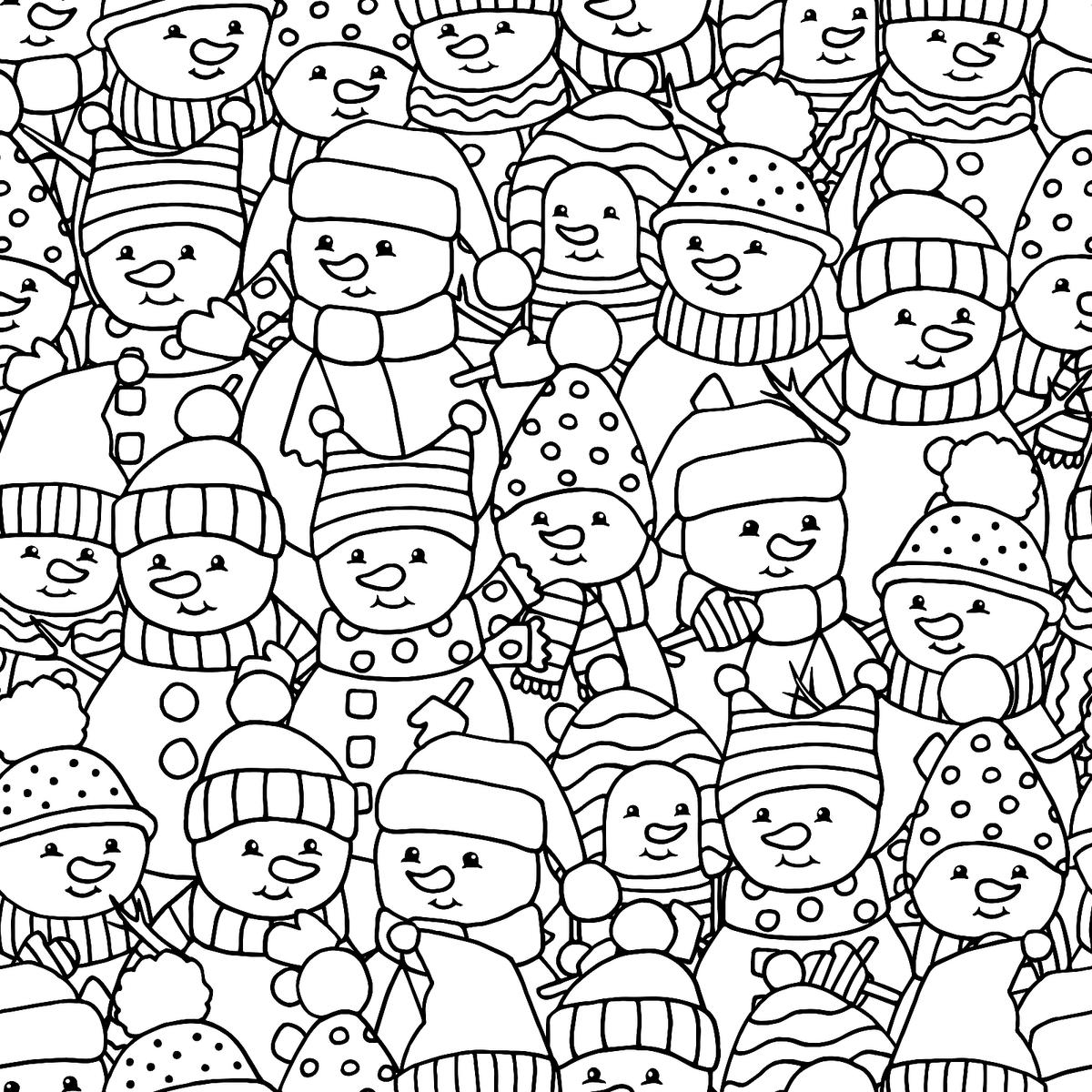 Free Coloring Pages Of Snowmen