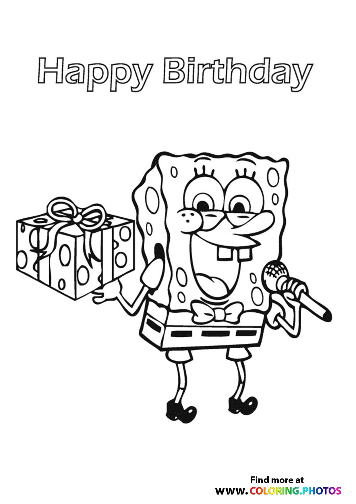 SpongeBob Birthday Coloring Pages For Kids