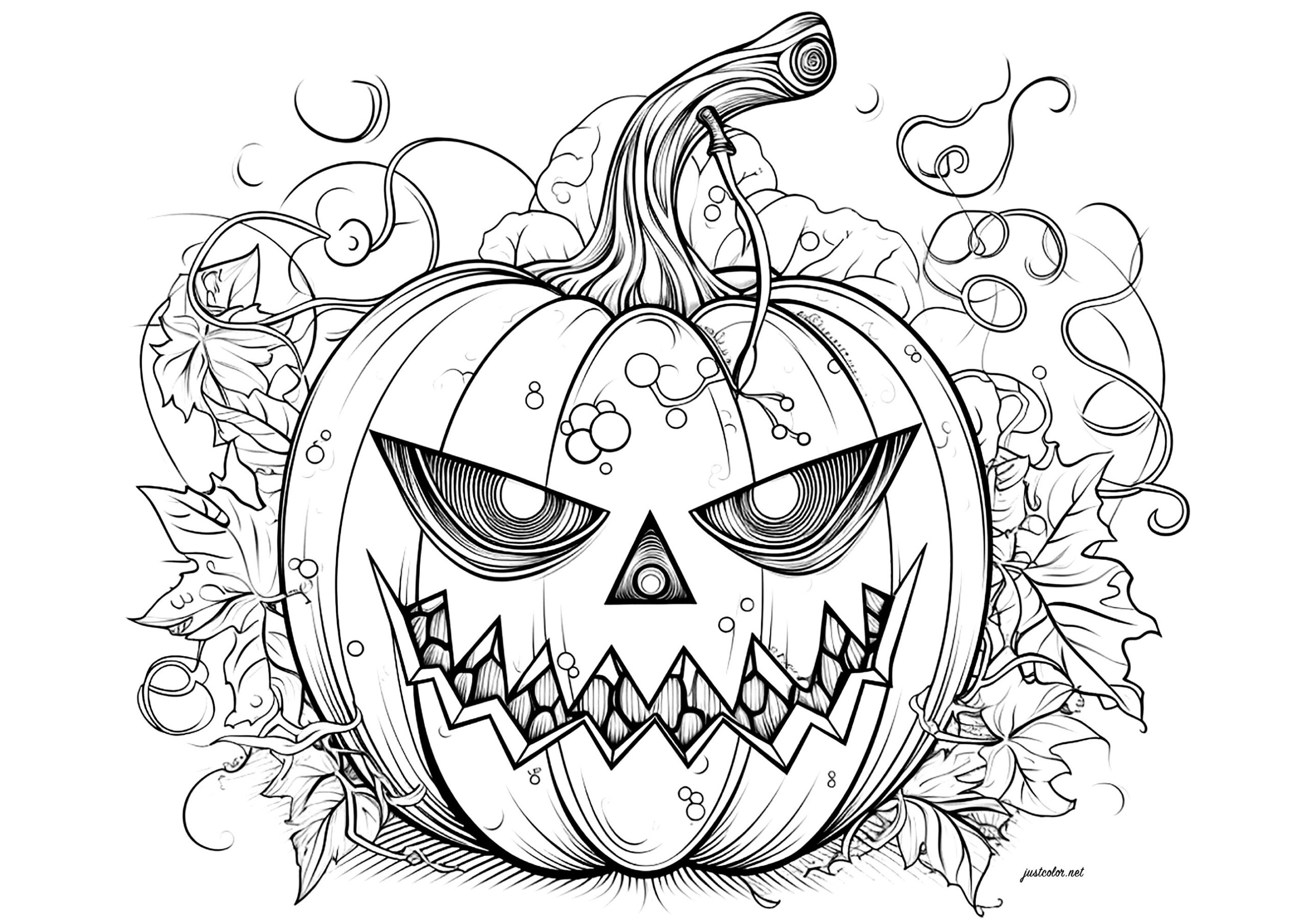 Free Halloween Adult Coloring Pages