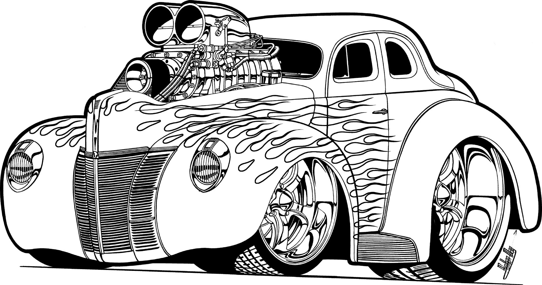 Sports Car Tuning 147072 Transportation Free Printable Coloring Pages