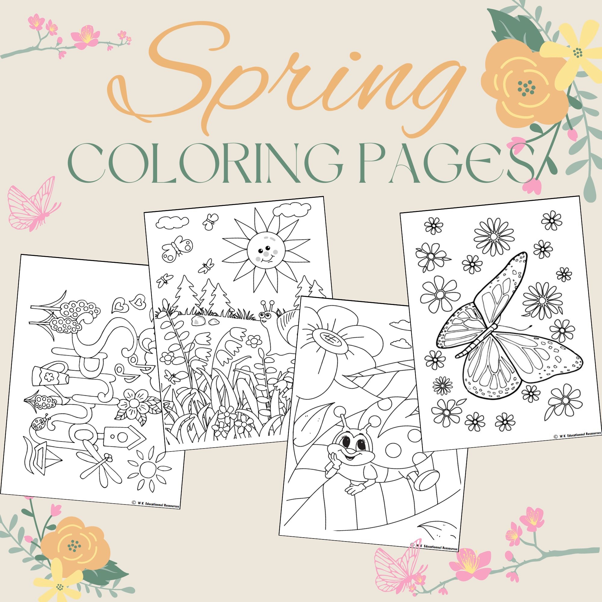 Spring Coloring Pages Printable Free