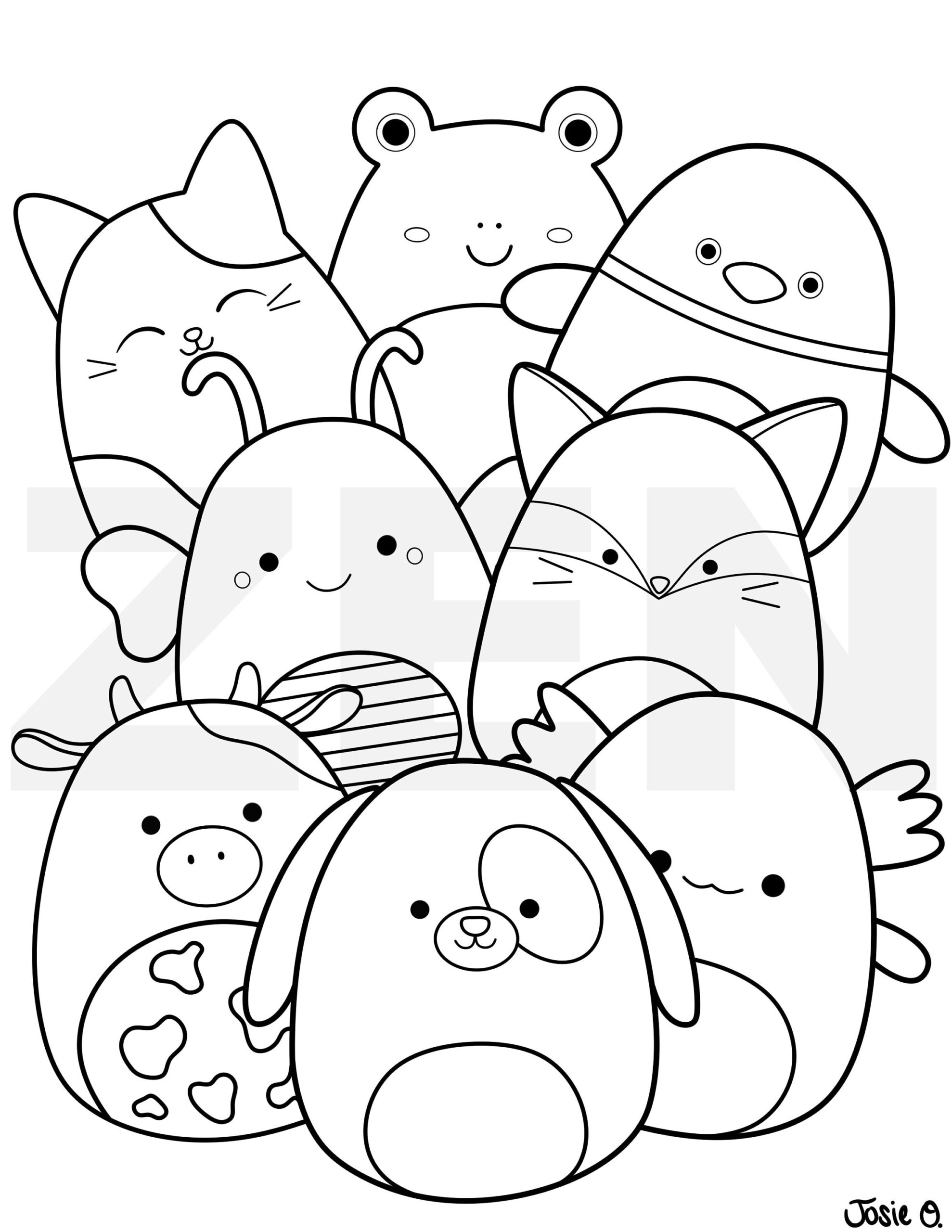 Squishmallow Coloring Page Printable Squishmallow Coloring Page Squishmallow Downloadable Coloring Sheet Coloring Page For Kids Coloring