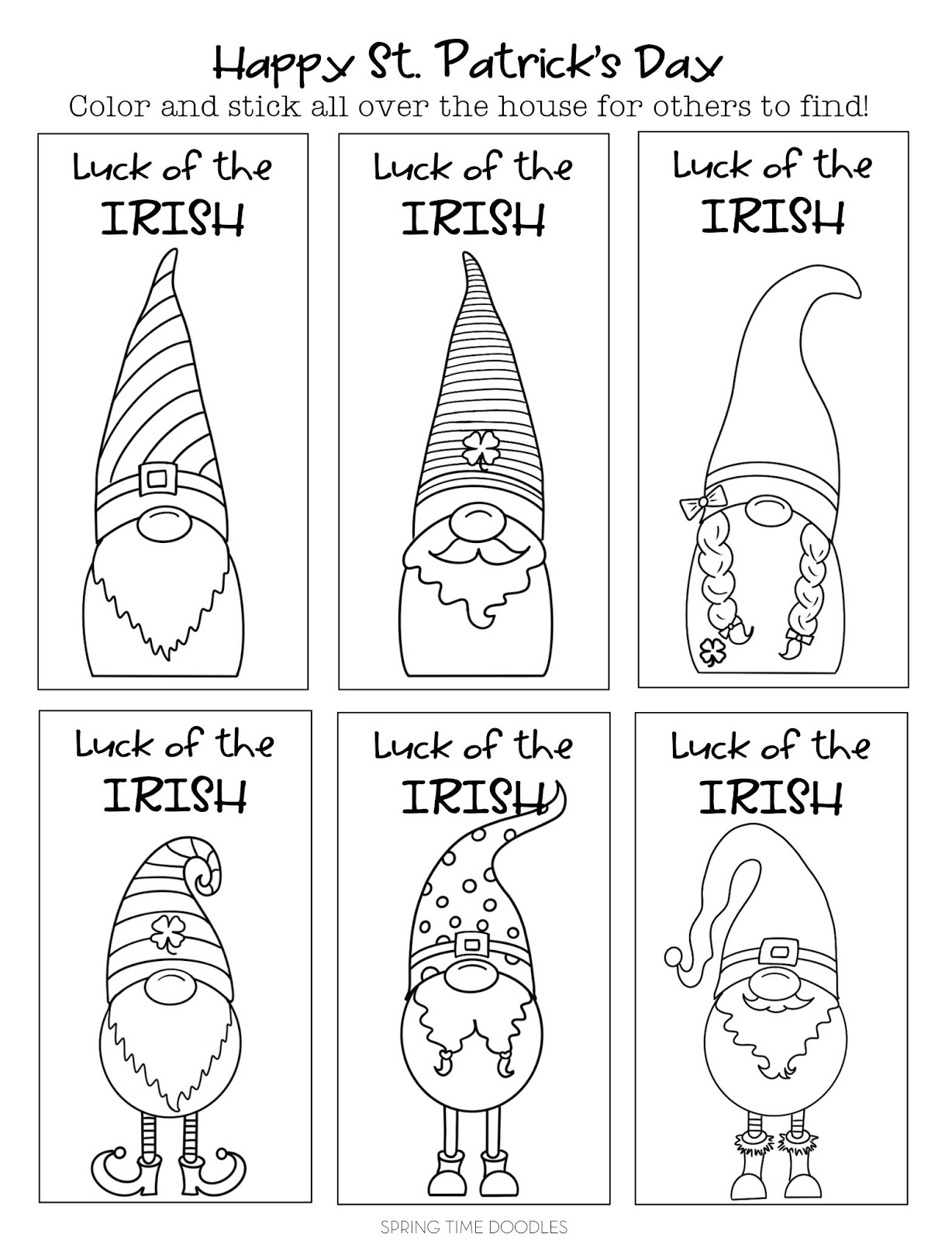 St Patrick s Day FREE Coloring Pages Spring Time Doodles