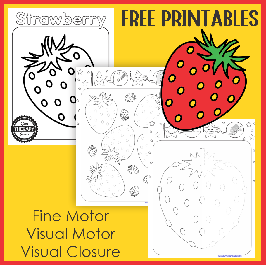 Strawberry Coloring Pages Free Printable PDF Your Therapy Source