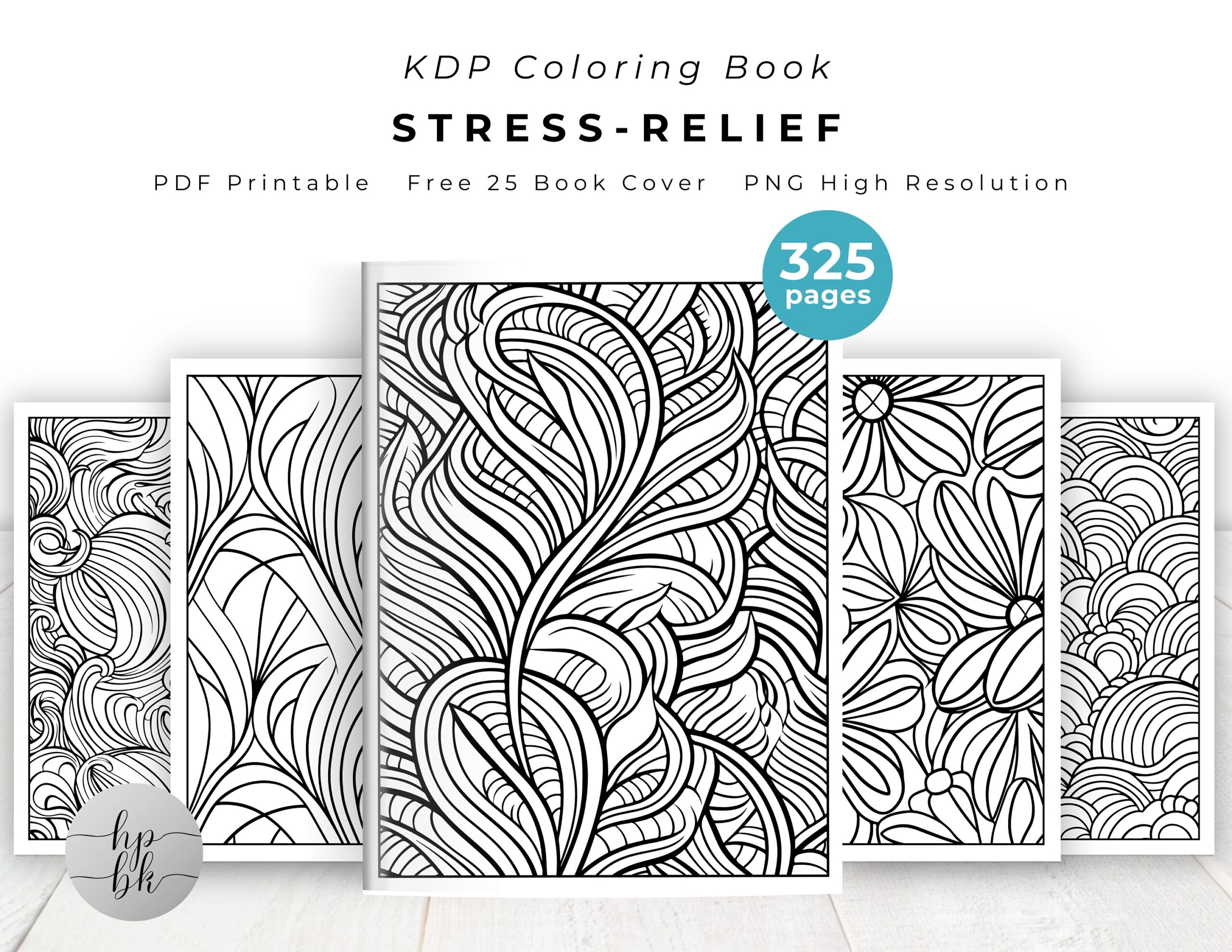 Stress relief Coloring Pages For Adult Printable With Free Book Cover Anxiety Relief Adult Coloring Book Abstract Pattern Floral Etsy