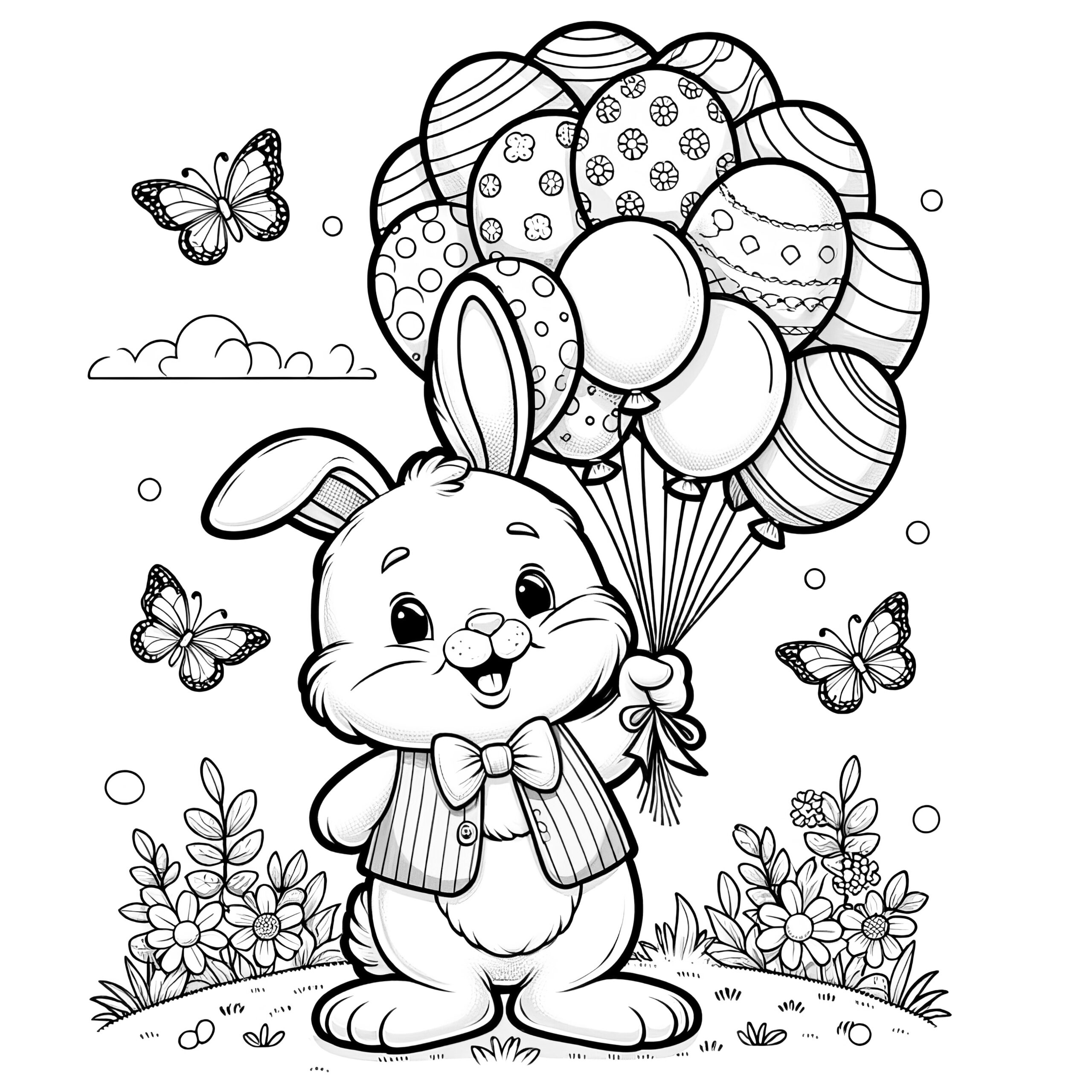 Free Printable Full Size Easter Bunny Coloring Pages