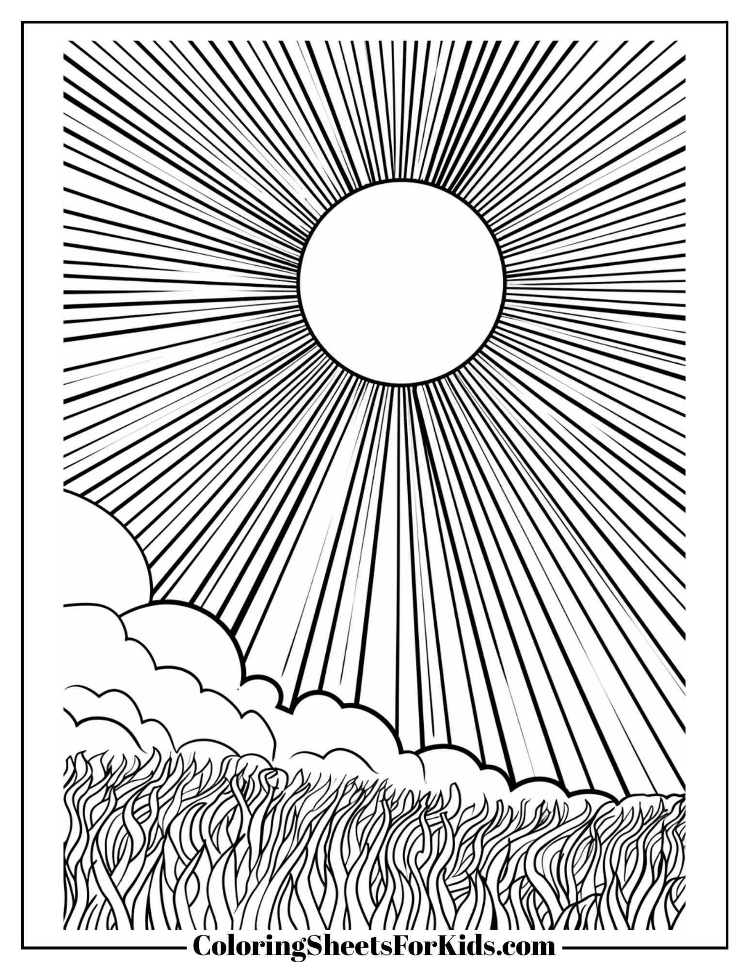 Sun Coloring Page Printable