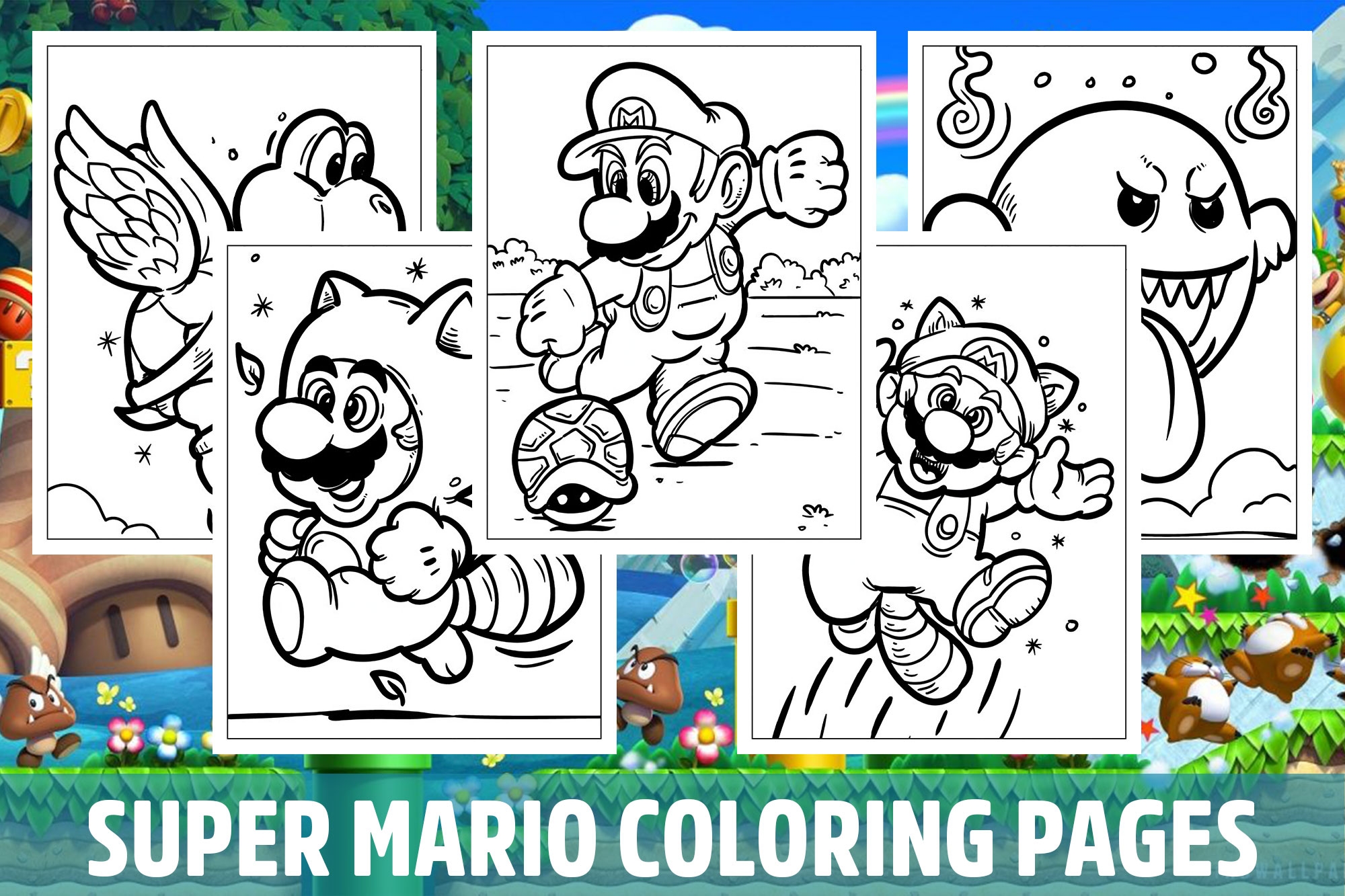 Super Mario Bros Coloring Pages For Kids Girls Boys Teens 