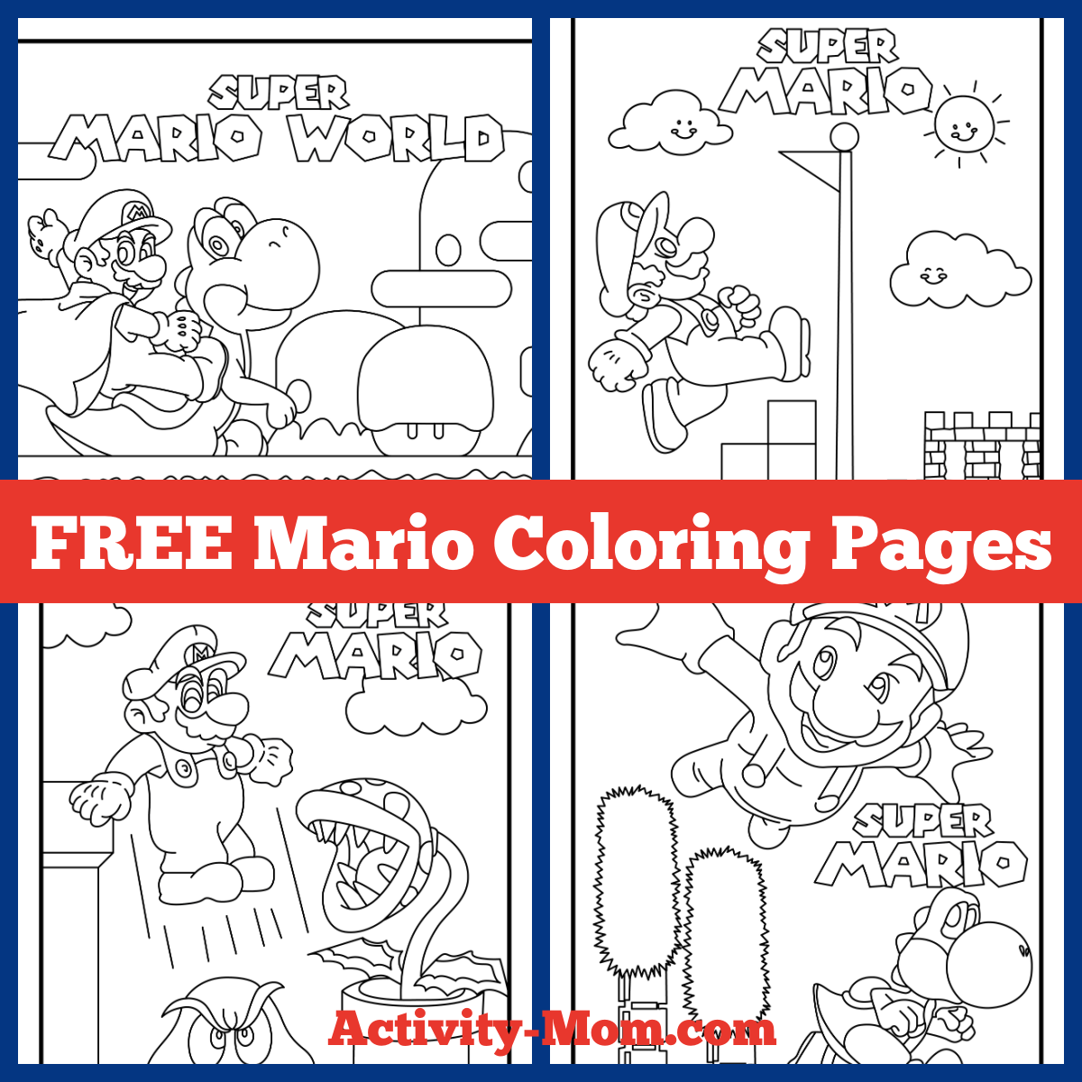 Free Coloring Pages Mario Brothers