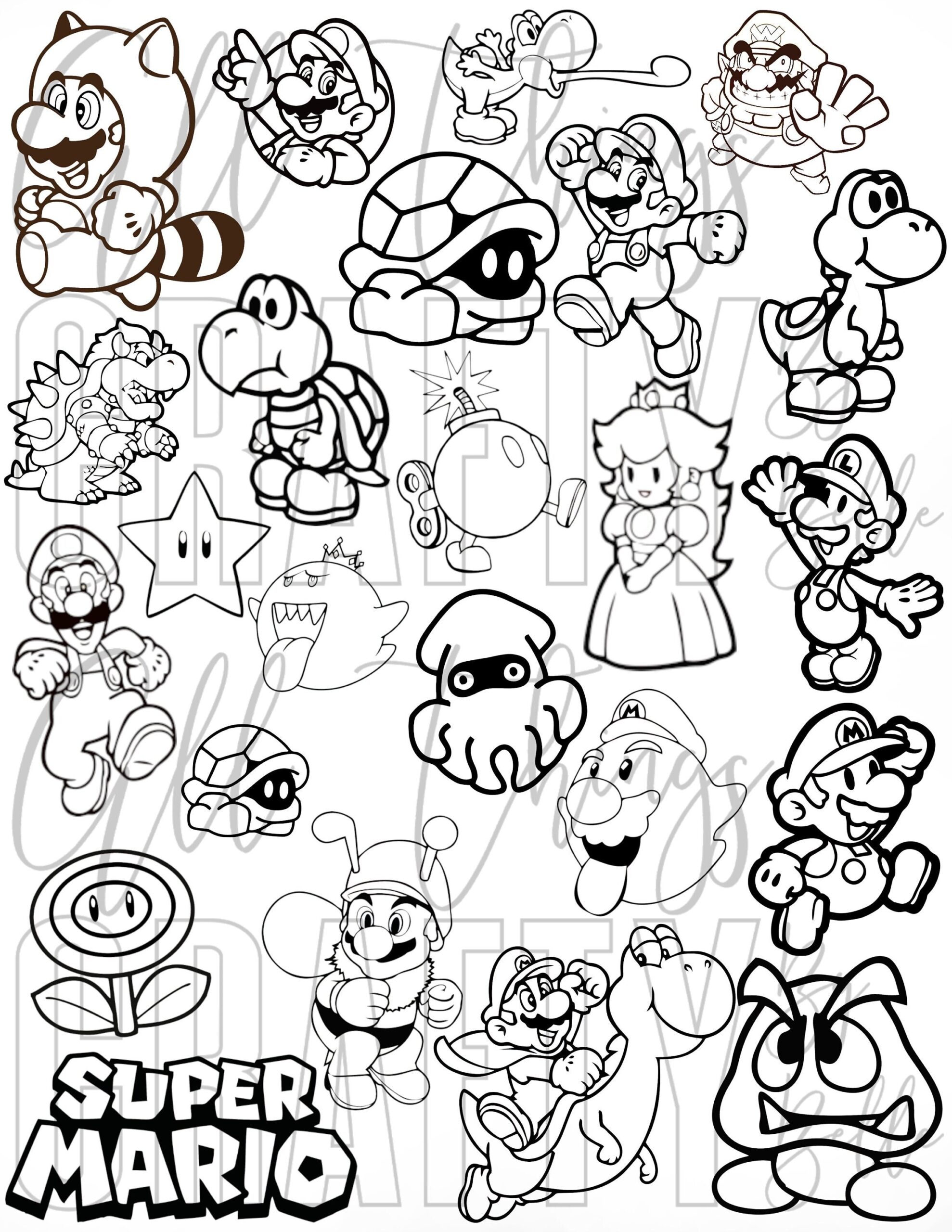 Printable Coloring Pages Mario