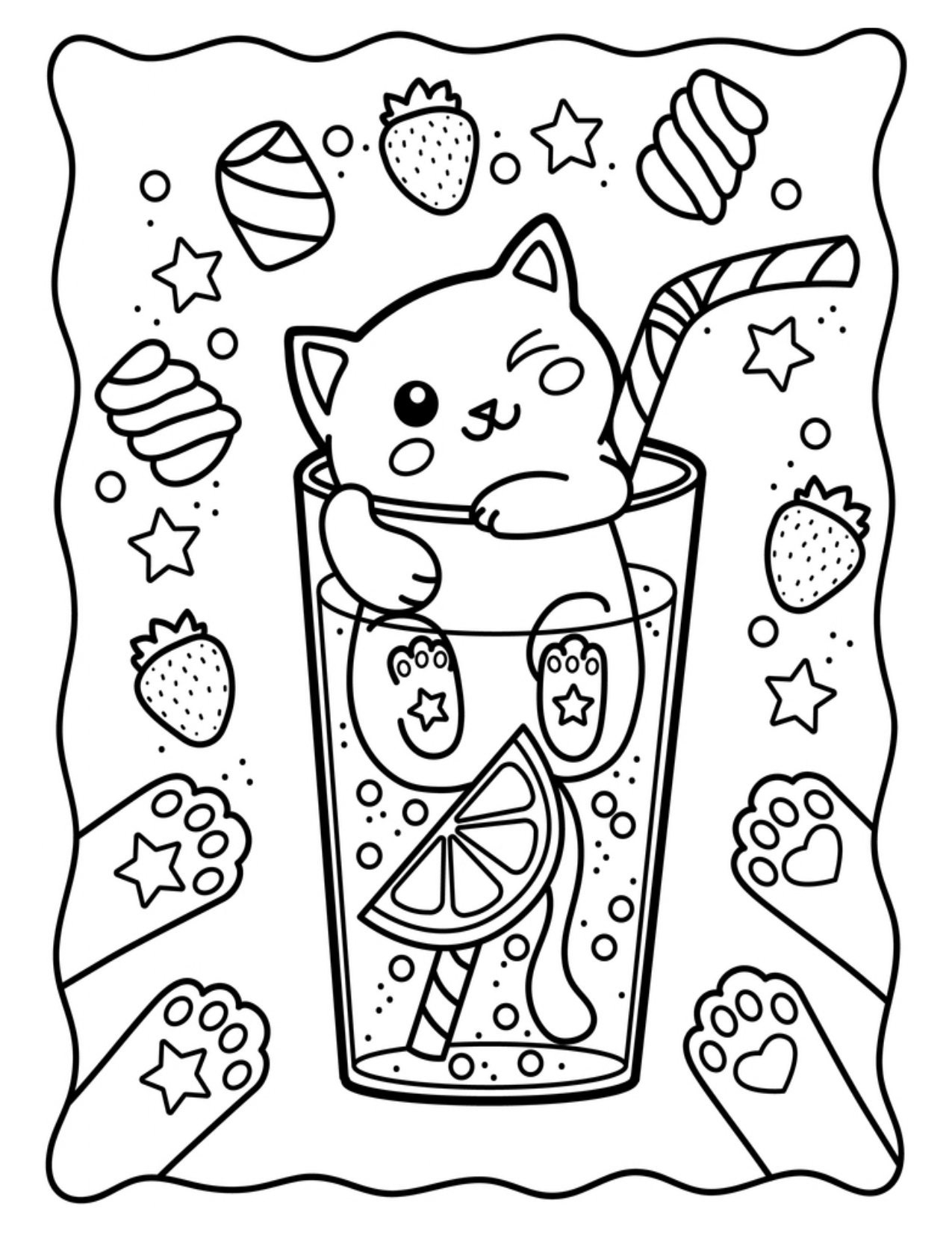 Sweet U0026 Savory Kawaii Food Coloring Pages Fun For All Ages Kids 