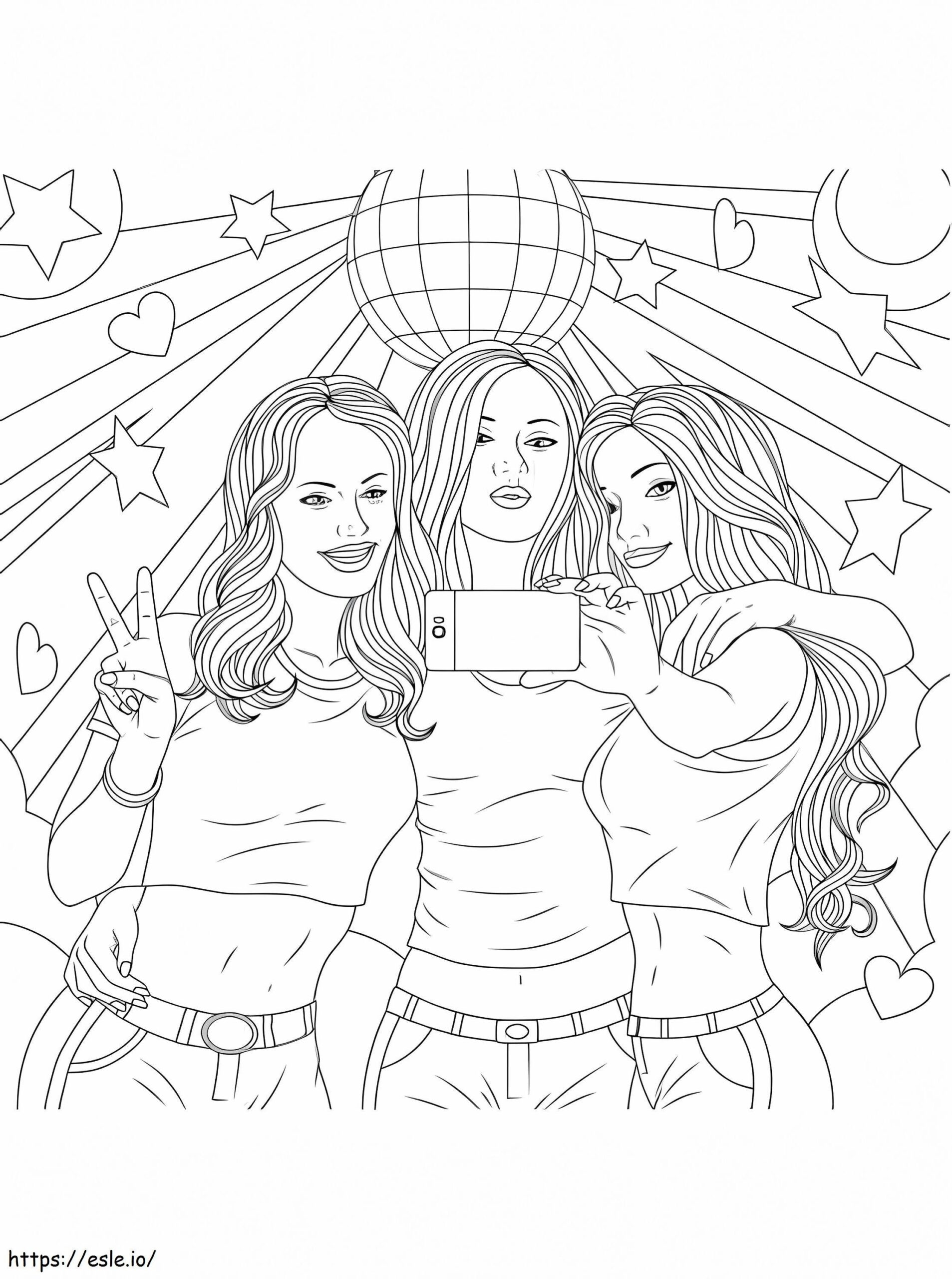 Teenagers Best Friends Coloring Page