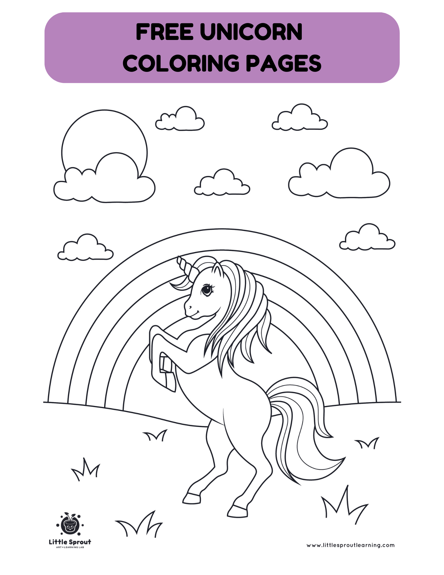 Printable Cute Unicorn Coloring Pages