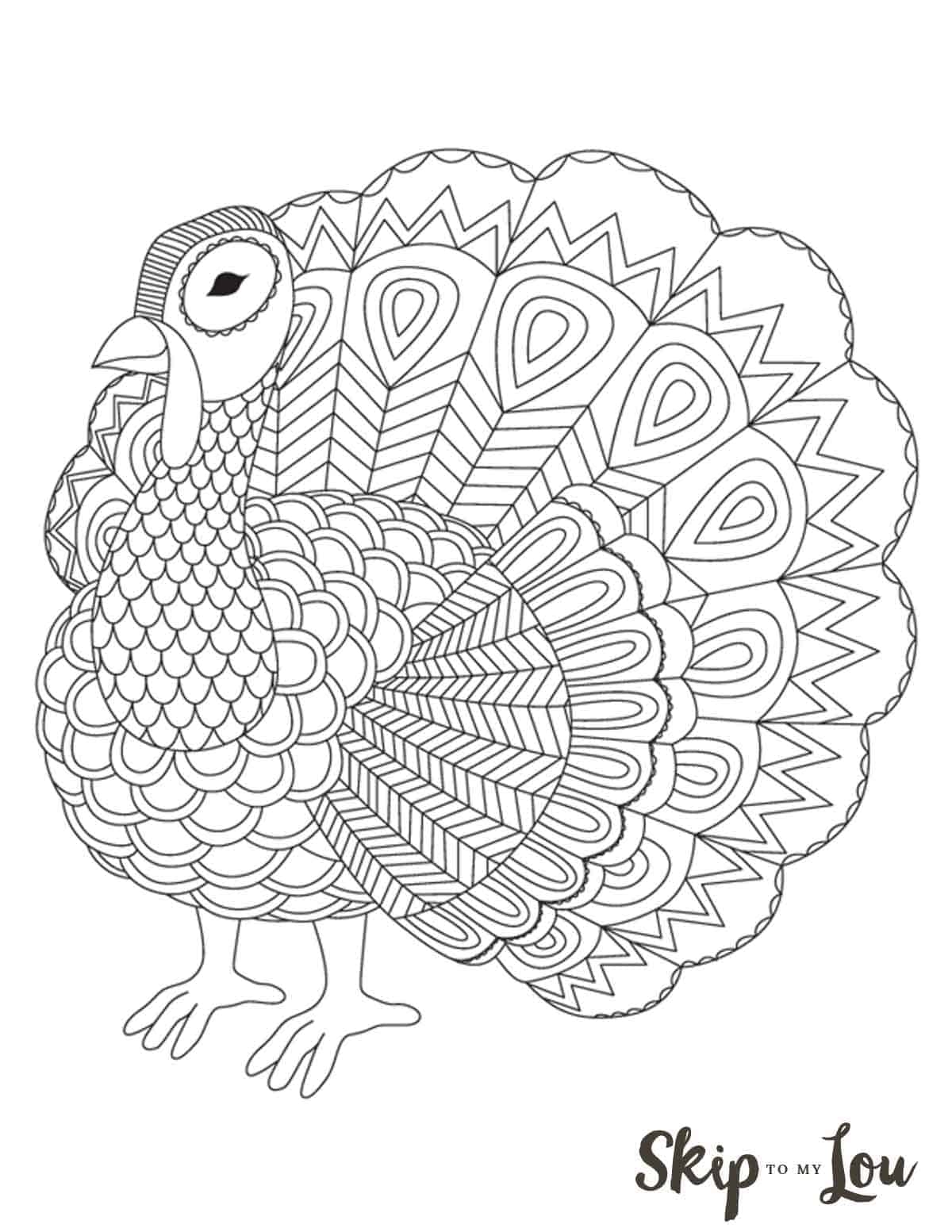 Turkey Coloring Page Printable