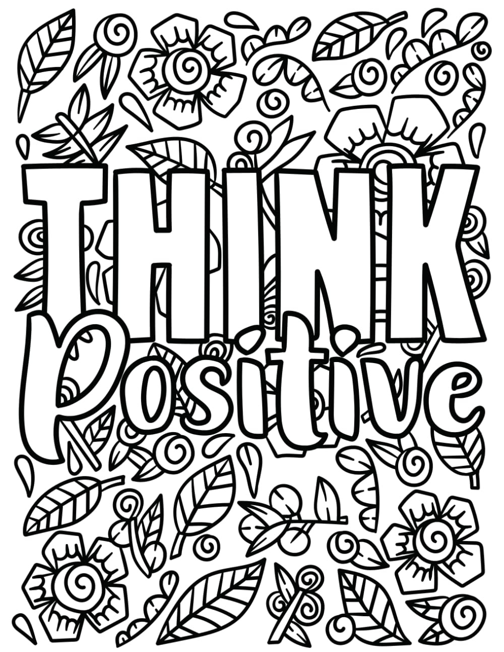 Think Positive A Positive Affirmations Coloring Book Graciously Create 9798841003540 Amazon Books