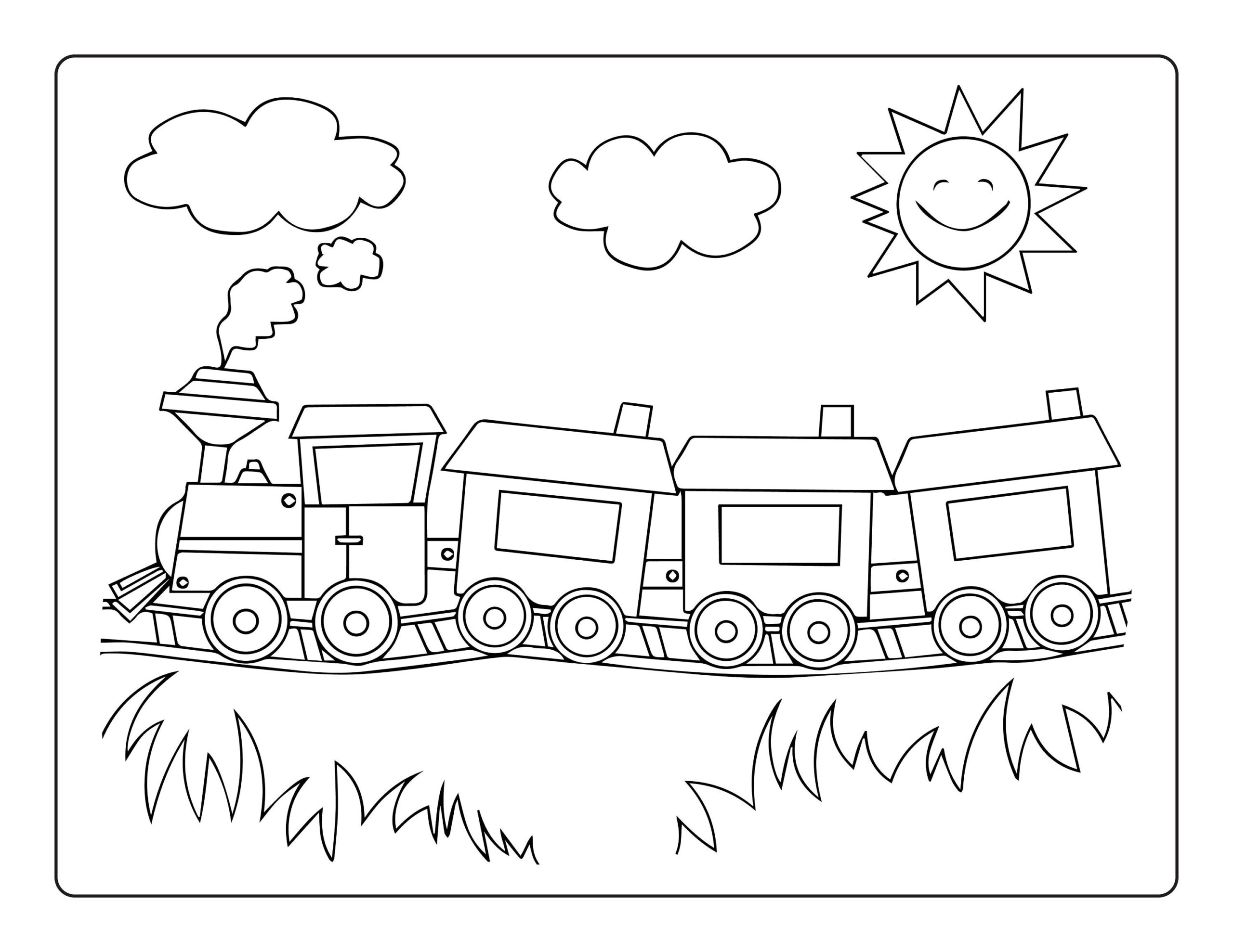 Train Coloring Pages For Kids Instant Download Etsy
