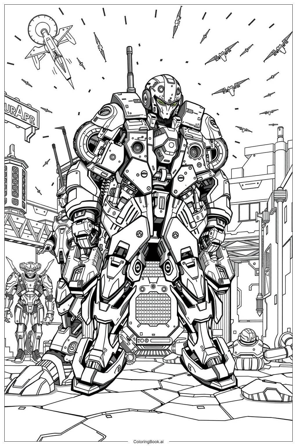 Transformers Rise Of The Beasts In Action Coloring Page Free PDFu0026PNG Printable 