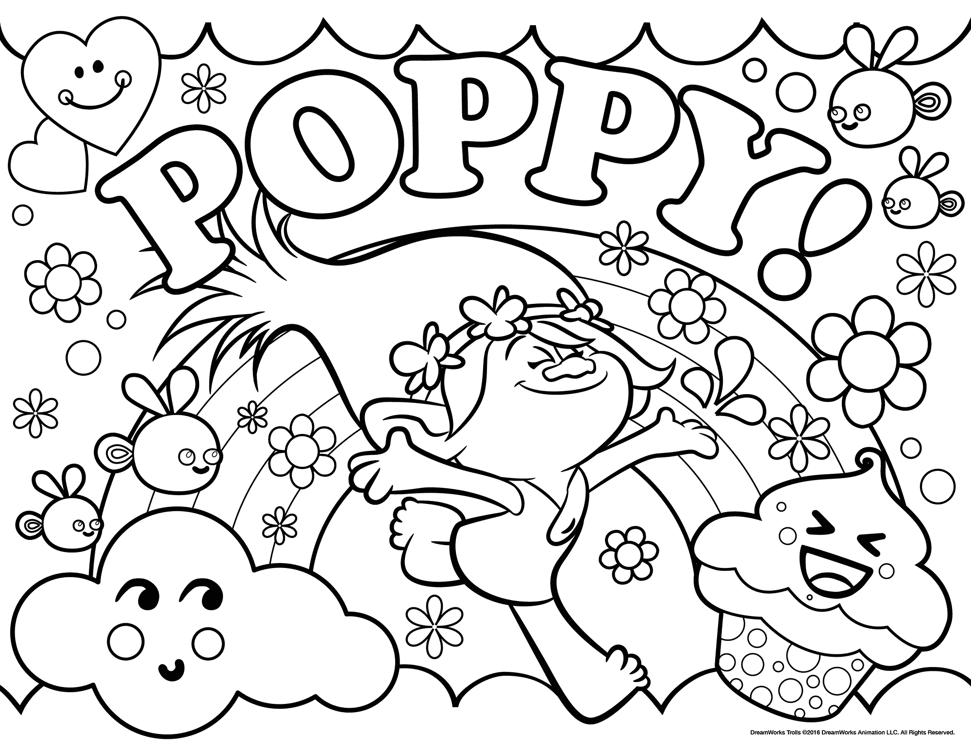 Printable Coloring Pages Trolls