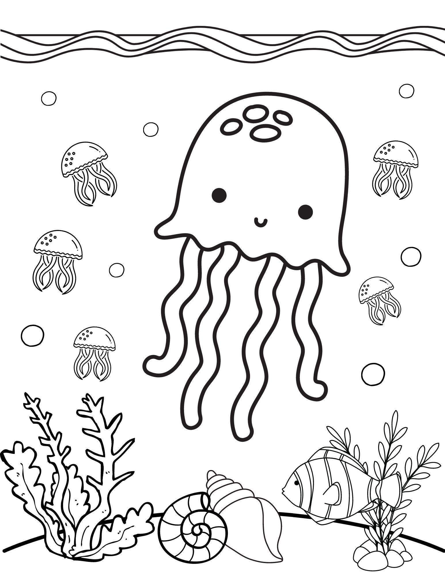 Under The Sea Coloring Pages Sea Life Coloring Ocean Coloring Pages Under Water Coloring Ocean Life Coloring Sea Creature Coloring Page Etsy UK