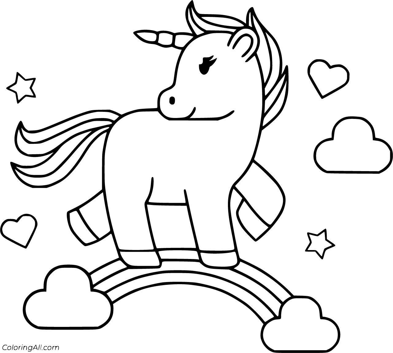 Unicorn Rainbow Coloring Pages 21 Free Printables ColoringAll