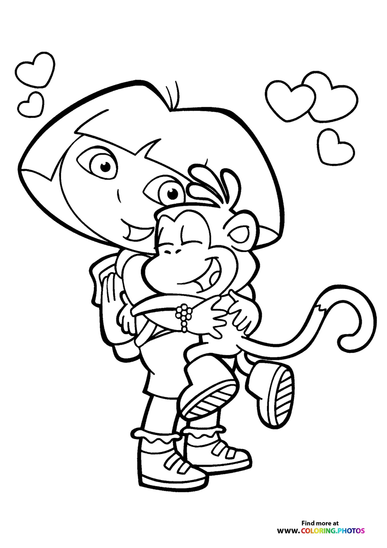 Valentines Dora The Explorer Coloring Pages For Kids