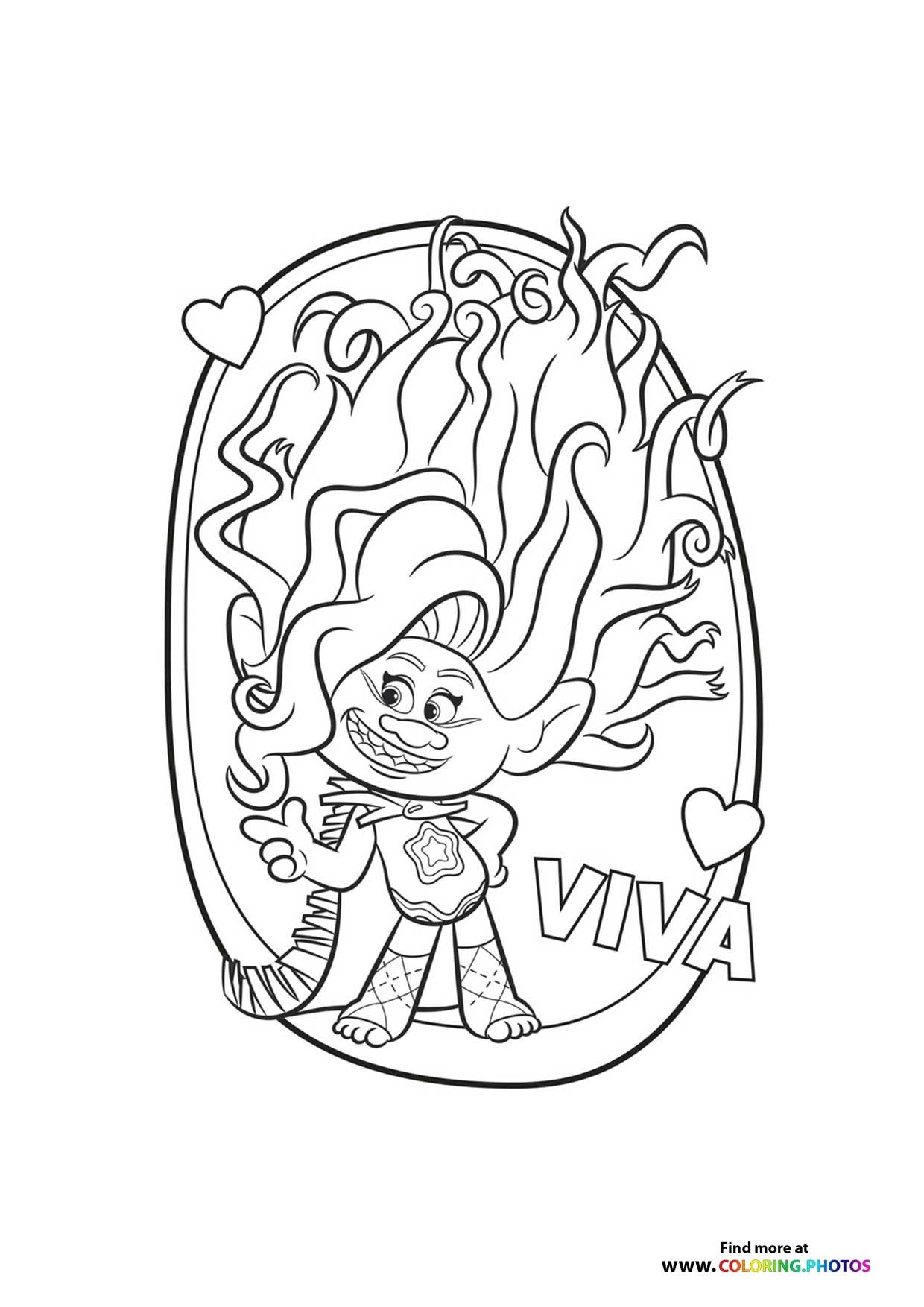Trolls Free Coloring Pages