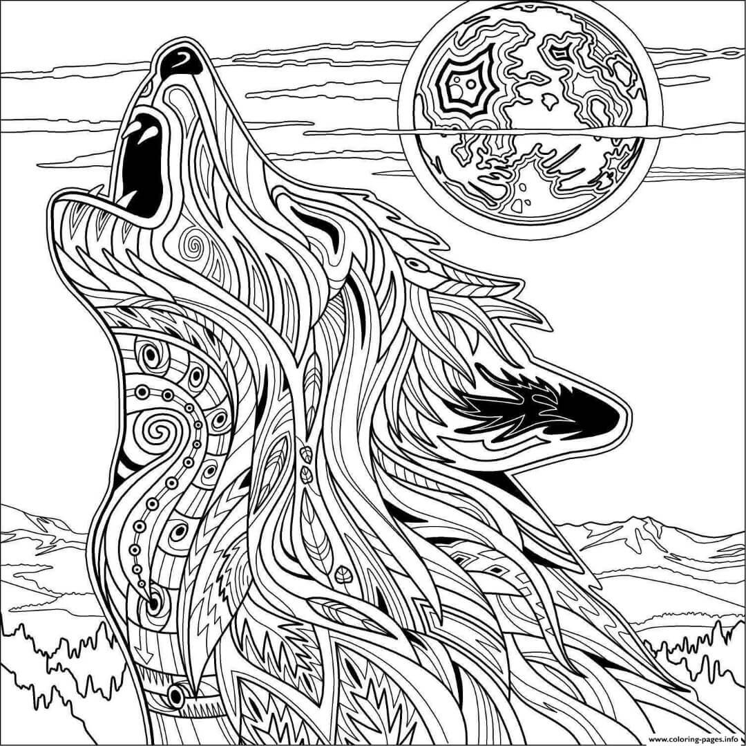 Printable Wolf Coloring Pages