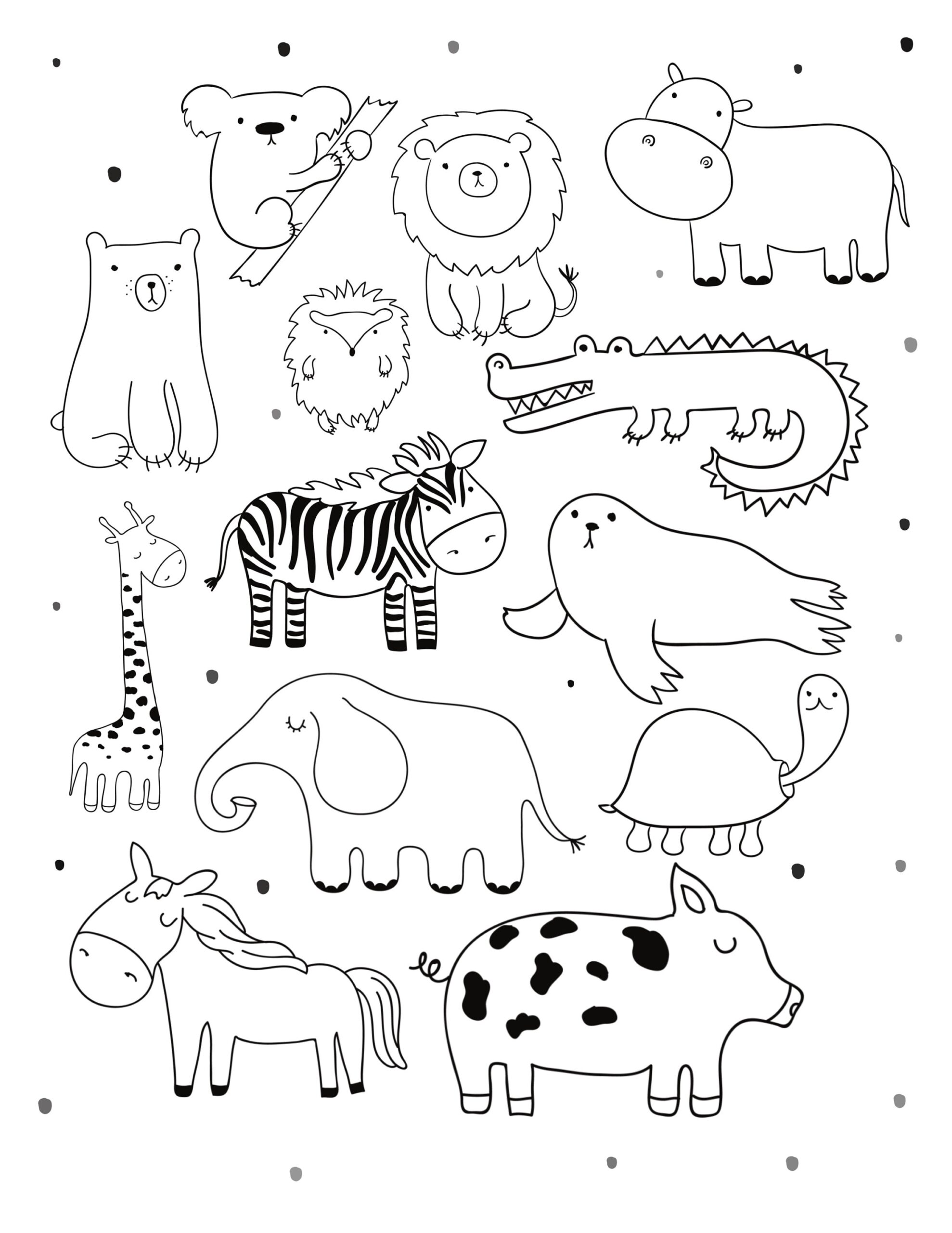 Zoo Animal Coloring Page For Kids Printable Coloring Page Zoo Themed Coloring Printable Coloring Page animal Printable To Color Coloring