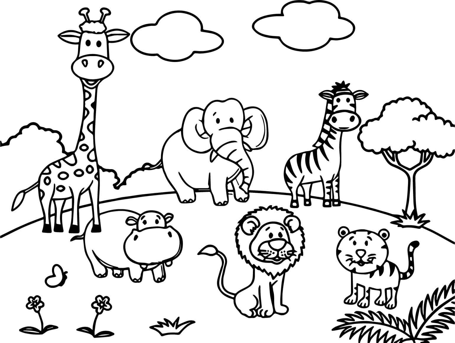 Zoo Printable Coloring Pages