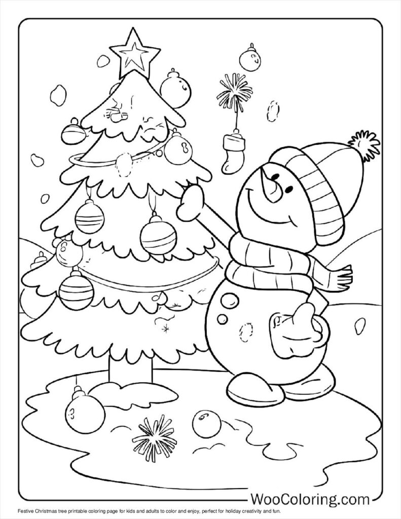 100 Christmas Tree Coloring Pages Free PDF To Print Woo Coloring