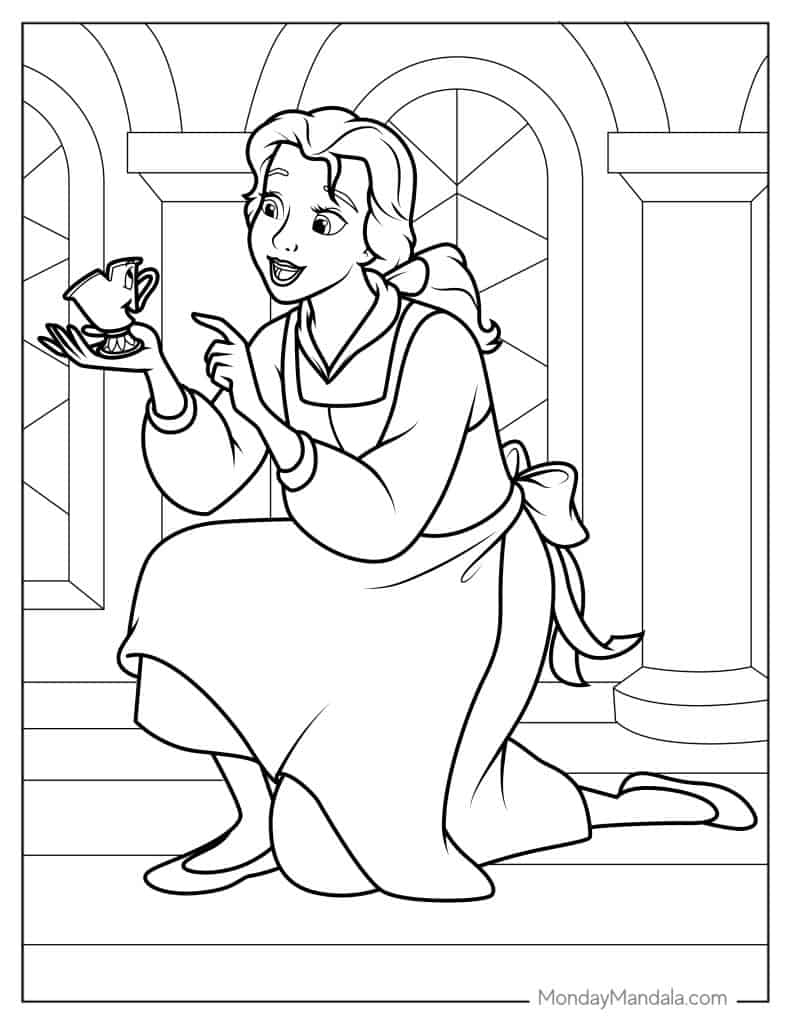 24 Belle Coloring Pages Free PDF Printables 