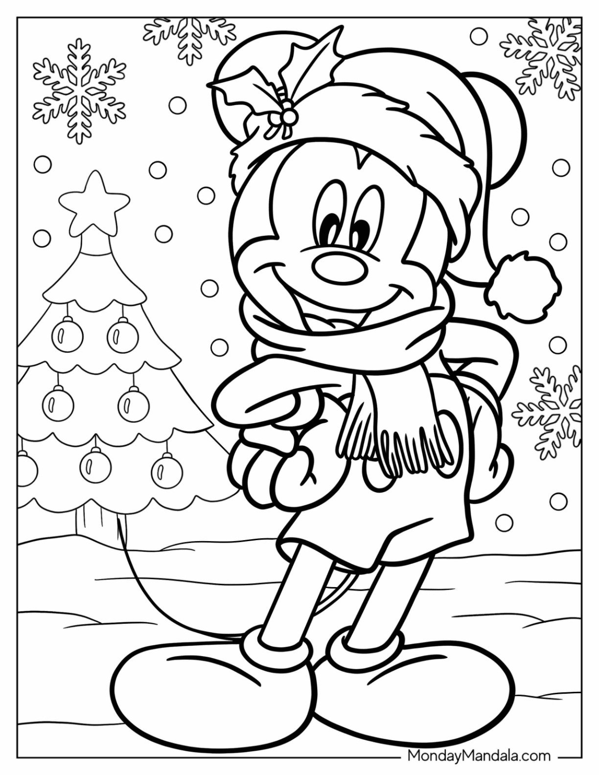 24 Disney Christmas Coloring Pages Free PDF Printables 