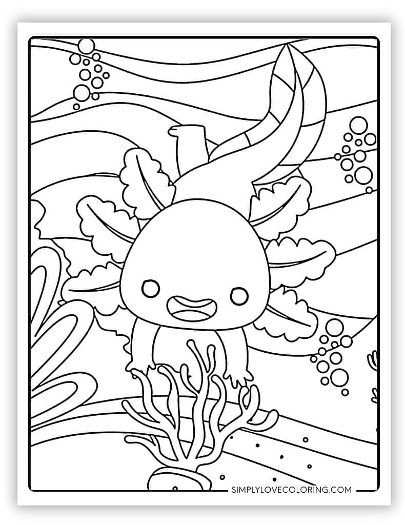 Axolotl Coloring Pages Free
