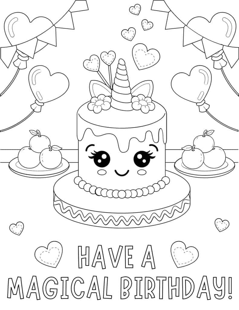 Free Printable Birthday Color Pages