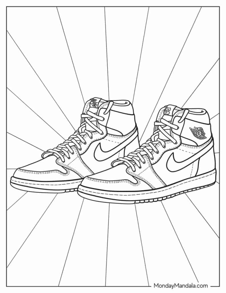 30 Shoe Coloring Pages Free PDF Printables 