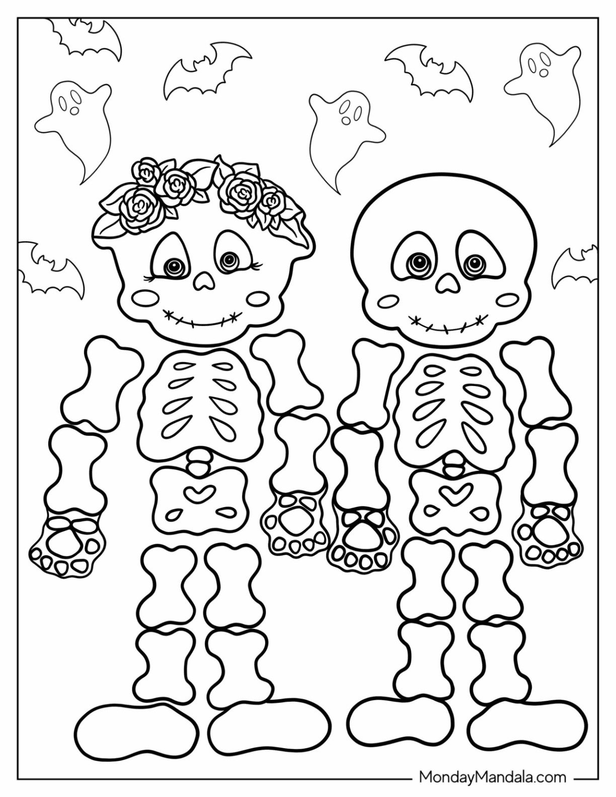 30 Skeleton Coloring Pages Free PDF Printables 